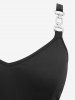 Robe trapèze unie grande taille décontractée avec ceinture amovible - Noir 5x | US 30-32