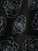 Robe asymétrique grande taille à imprimé rose floqué, coupe courte plus longue, avec ceinture amovible - Noir L | US 12