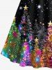 Christmas Tree Ball Star Galaxy Glitter 3D Print Plus Size Matching Outfit For Couples -  