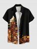 Christmas Tree Light Glitter 3D Print Plus Size Matching Outfit For Couples -  