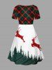 Christmas Tree Elk Print Plus Size Matching Outfit For Couples -  