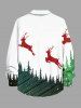 Christmas Tree Elk Print Plus Size Matching Outfit For Couples -  