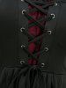 Flower Lace Jacquard Lace Up Ruffles A Line Dress -  