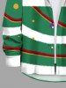 Chemise grande taille à boutons et poches, imprimé boules de Noël, rubans et blocs de couleurs, pour homme - Vert M