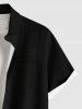 Plus Size Christmas Tree Light Glitter 3D Print Buttons Pocket Shirt For Men -  