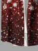 Plus Size Christmas Snowflake Tassel Colorblock Glitter 3D Print Buttons Pocket Shirt For Men -  