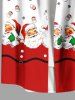 Plus Size Christmas Santa Claus Snowflake Colorblock Print Buttons Pocket Shirt For Men -  
