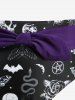 Ensemble bikini plongeant grande taille à imprimé tête de mort, papillon, chauve-souris, serpent et fleurs, avec nœud papillon - Pourpre  1X | US 14-16