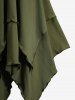 Jacquard Tie Ruffles Surplice Crisscross Asymmetrical Cami Dress -  