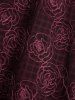 Robe à bretelles croisées en A à carreaux et broderie de roses - Rouge S