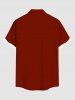 Chemise de Noël grande taille à imprimé fleuri coloré et boutonné avec poche pour homme - Rouge L