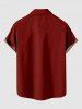 Chemise de Noël grande taille à imprimé fleuri coloré et boutonné avec poche pour homme - Rouge L