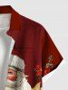 Chemise de Noël grande taille à imprimé fleuri coloré et boutonné avec poche pour homme - Rouge L