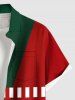 Chemise de Noël grande taille avec imprimé bonbon et poche boutonnée pour homme - Rouge L