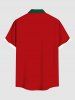 Chemise de Noël grande taille avec imprimé bonbon et poche boutonnée pour homme - Rouge L
