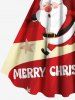 Plus Size Christmas Santa Claus Letters Stars Print A Line Dress -  