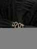 Plus Size Silver Line Snake Buckle Lace Trim Ruched Tank Top -  