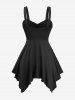 Plus Size Silver Line Snake Buckle Lace Trim Ruched Tank Top -  
