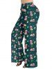 Pantalon large à cordon avec motif chien et boule de Noël grande taille - Vert profond 2X