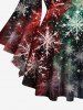 T-shirt de Noël grande taille à manches longues pour femme, imprimé flocon de neige, dégradé, peinture, éclaboussures, treillis - Noir XS