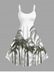 Robe débardeur hawaïenne grande taille à imprimé cocotiers - Blanc 2X