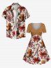 Christmas Gingerbread Candy Holly Fruit Bowknot Snowflake Print Plus Size Matching Outfit For Couples -  