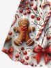 Christmas Gingerbread Candy Holly Fruit Bowknot Snowflake Print Plus Size Matching Outfit For Couples -  