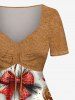 Christmas Gingerbread Candy Holly Fruit Bowknot Snowflake Print Plus Size Matching Outfit For Couples -  