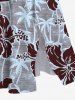 Tenue de plage hawaïenne assortie grande taille à imprimé cocotier et fleurs d'hibiscus pour couples - Bleu Poudre 