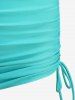 Mermaid Scale Print Cinched Three Piece Tankini Swimsuit -  