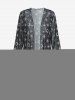 Moon SunStar Print Cinched Ruched Boysleg Tankini Swimsuit With Mesh Cover -  