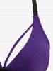 Plus Size Flower Print Tied Boyleg Asymmetric Tankini Swimsuit (Adjustable Shoulder Strap) -  