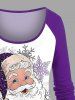 T-shirt grande taille à imprimé sapin de Noël, léopard, Père Noël, flocon de neige - Pourpre  XS