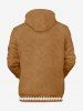 Plus Size Christmas Gingerbread Smile Face Candy Print Drawstring Pockets Hoodie For Men -  