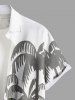 Chemise hawaïenne grande taille à imprimé cocotiers et poches boutonnées pour homme - Blanc 2XL
