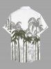 Chemise hawaïenne grande taille à imprimé cocotiers et poches boutonnées pour homme - Blanc 5XL