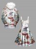 Plus Size Christmas Snownan Snowflake Bird Holly Fruit Print Tank Dress -  