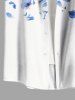 Chemise hawaïenne grande taille à imprimé floral et poches boutonnées pour homme - Blanc XL