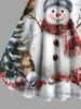 Robe débardeur grande taille à imprimé flocon de neige, oiseau, houx et fruits de Noël - Blanc 5X