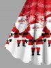 Plus Size Christmas Santa Claus Snowflake Colorblock Musical Notes Print Tank Dress -  