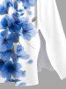 Plus Size Flowers Print Split Hawaii Midi Dress -  