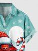 Chemise à boutons avec imprimé cocotier et chapeau de Noël grande taille pour homme - Vert clair S