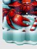 Plus Size Christmas Hat Snowflake Moon Crab Candy Coconut Tree Print Button Pocket Shirt For Men -  