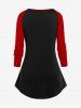 T-shirt à manches longues pour femme, grande taille, motif sapin de Noël, flocons de neige et flamants roses - Noir S