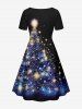 Christmas Tree Star Glitter 3D Print Plus Size Matching Outfit For Couples -  