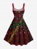 Christmas Light Plaid Ribbons Bowknot 3D Print Plus Size Matching Outfit For Couples -  