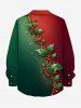 Tenue assortie grande taille pour couple, motif feuilles de houx de Noël, paillettes, imprimé 3D - Rouge 