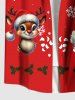 Christmas Santa Claus Elk Snowflake Holly Fruit Print Plus Size Matching Outfit For Couples -  