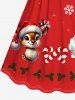 Christmas Santa Claus Elk Snowflake Holly Fruit Print Plus Size Matching Outfit For Couples -  