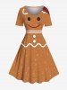 Christmas Gingerbread Print Plus Size Matching Outfit For Couples -  